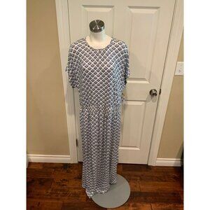 Boden White & Blue Floral Maxi Dress, Size 12R
